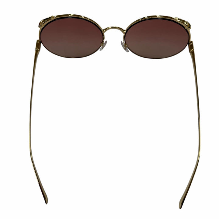 未使用品☆Cartier カルティエ CT01495 パンテール ラウンド ハーフリム サングラス ゴールド 60□20 デモレンズ イタリア製 箱付