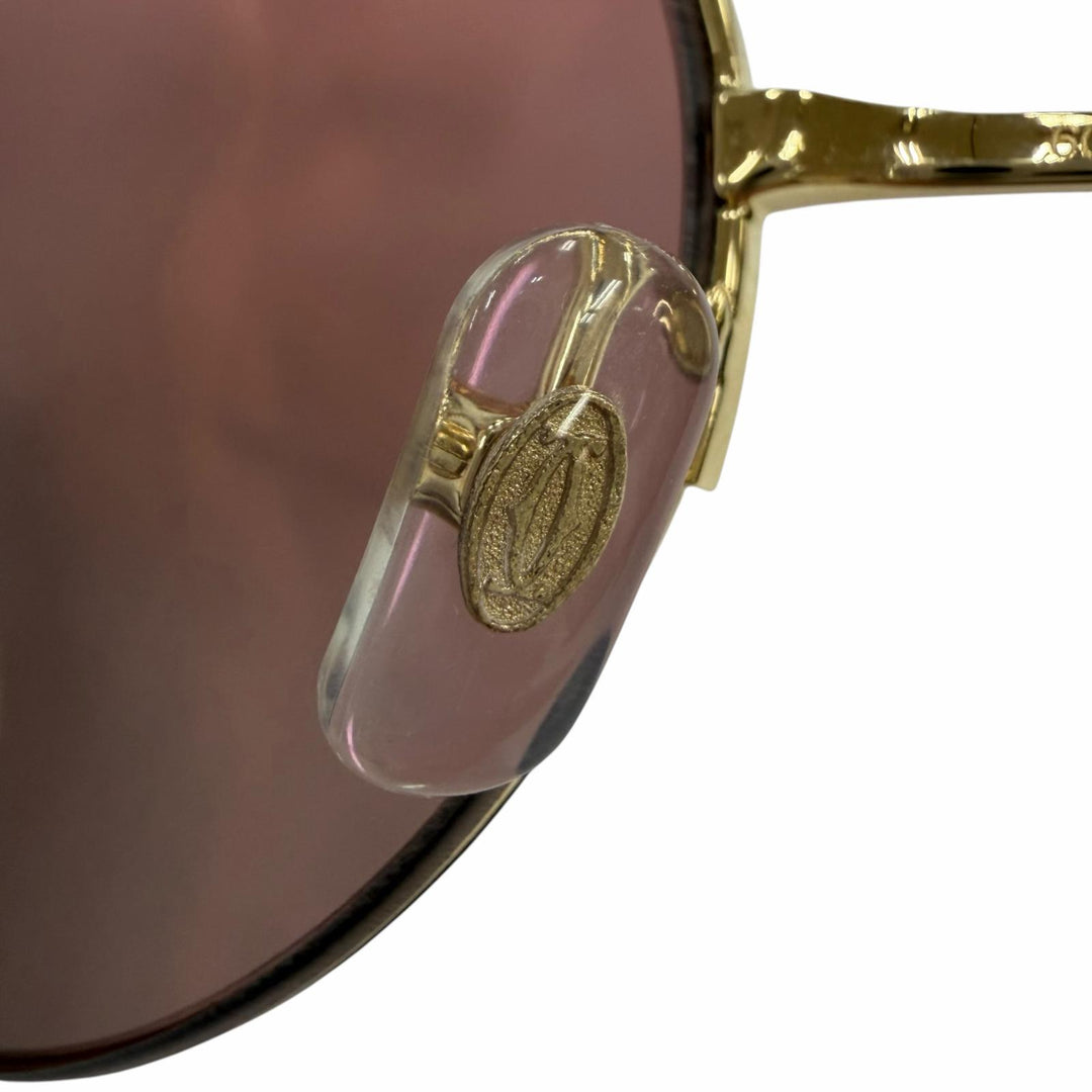 未使用品☆Cartier カルティエ CT01495 パンテール ラウンド ハーフリム サングラス ゴールド 60□20 デモレンズ イタリア製 箱付