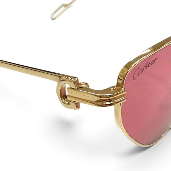 未使用品△Cartier カルティエ CT0155S プルミエール ドゥ カルティエ 2Cデコール キャッツアイ サングラス 57□19 140 デモレンズ 箱付