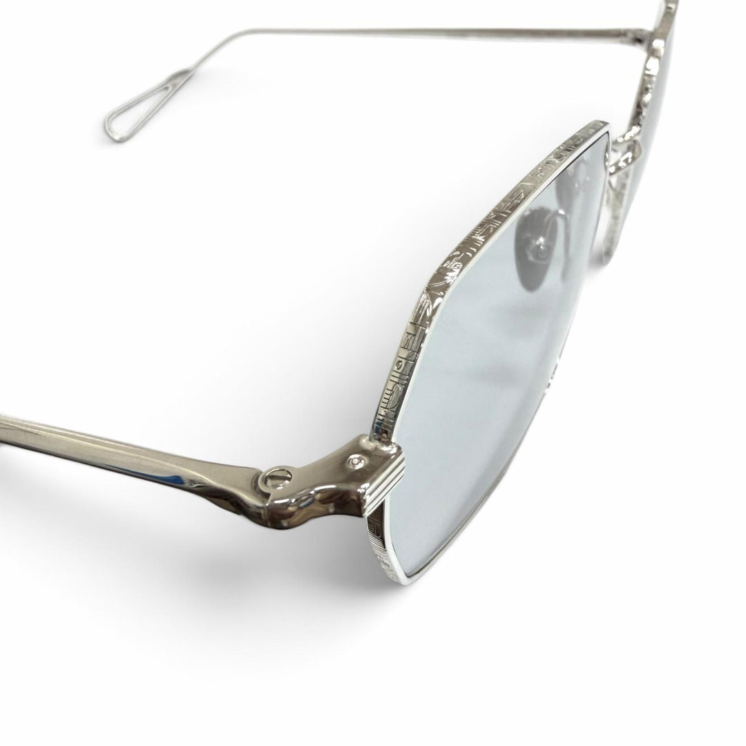 極美品□AHLEM アーレム 25SS Colisee 多角形シェイプ サングラス ホワイトゴールド ブルーレンズ 55□19-157 度なし フランス製 メンズ