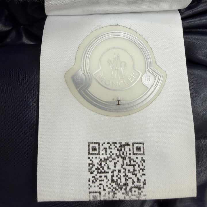 良品☆MONCLER モンクレール 20-21AW MONTCLA ロゴ刺繍 ロゴワッペン・フード付 ZIP UP ダウンコート ネイビー 3 正規品 メンズ