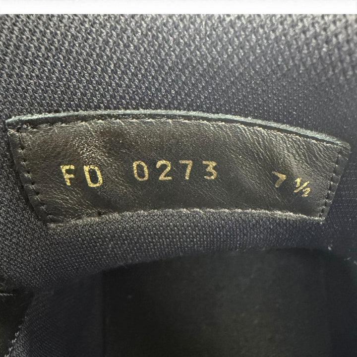 美品□LOUIS VUITTON ルイヴィトン 2023年製 LV トレイナーライン モノグラムデニム ローカットスニーカー 黒 7.5 イタリア製 メンズ