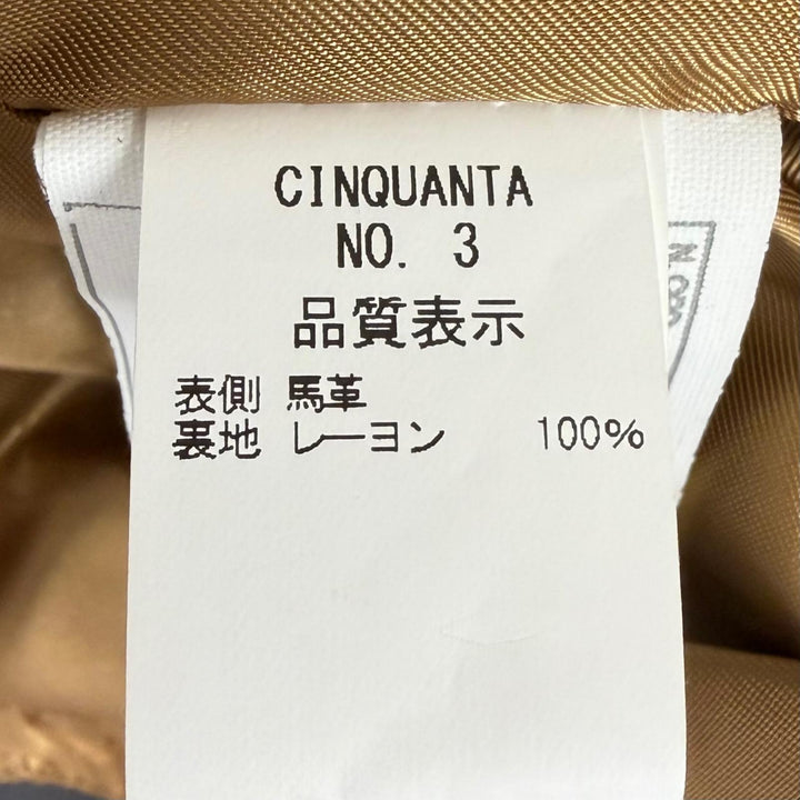 極美品□CINQUANTA チンクワンタ H-519 馬革 ホースハイド シングル ライダース レザージャケット ダークブラウン 44 イタリア製 正規品