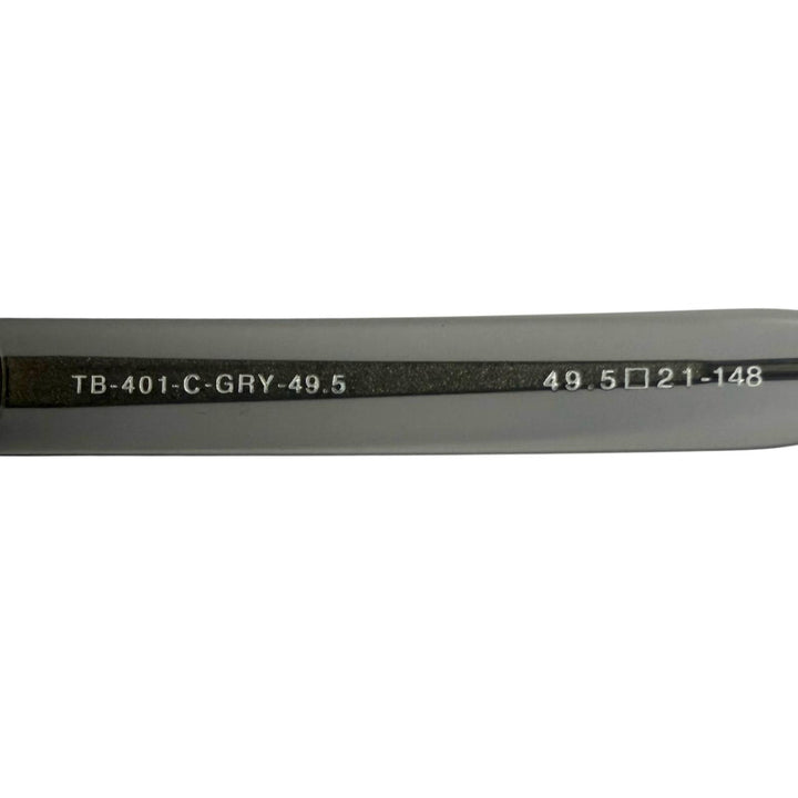 美品□THOM BROWNE トムブラウン TB-401C ウェリントン メガネ 眼鏡 アイウェア マットクリアグレー 49.5□21-148 度入り 日本製 メンズ