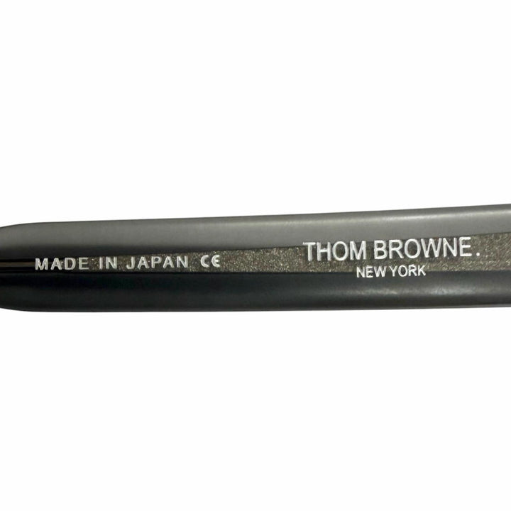 美品□THOM BROWNE トムブラウン TB-401C ウェリントン メガネ 眼鏡 アイウェア マットクリアグレー 49.5□21-148 度入り 日本製 メンズ