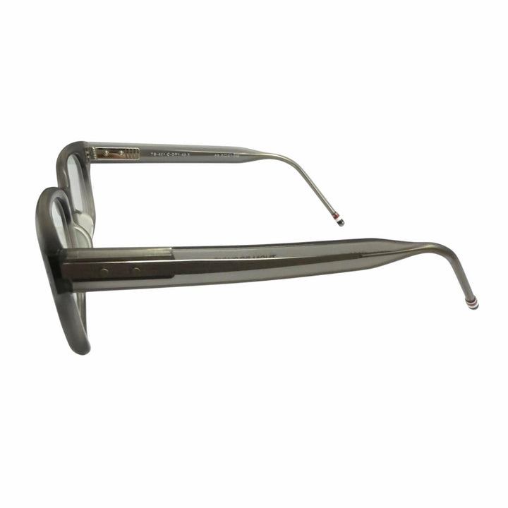美品□THOM BROWNE トムブラウン TB-401C ウェリントン メガネ 眼鏡 アイウェア マットクリアグレー 49.5□21-148 度入り 日本製 メンズ