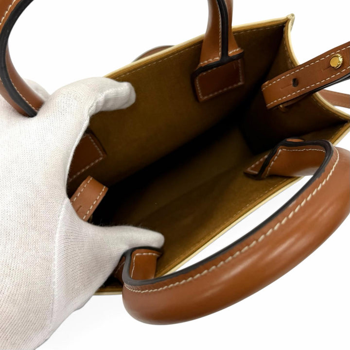 極美品★CELINE セリーヌ トリオンフ コーティングキャンバス レザー ミニ バーティカル カバ ショルダーバッグ 保存袋付き
