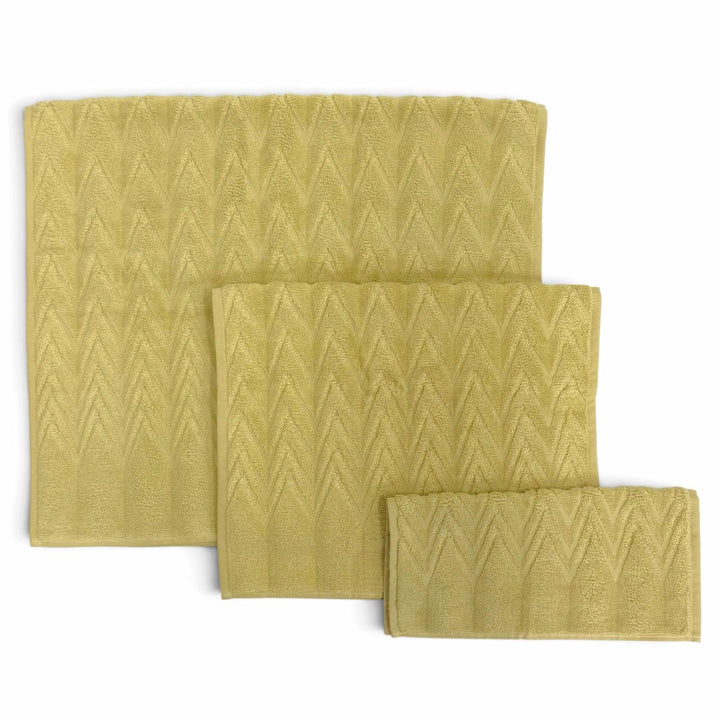 未使用品△HERMES エルメス 101622M SERVIETTE INVITE SWING コットン JAUNE SOUFRE バスタオル フェイスタオル ハンドタオル 3枚セット