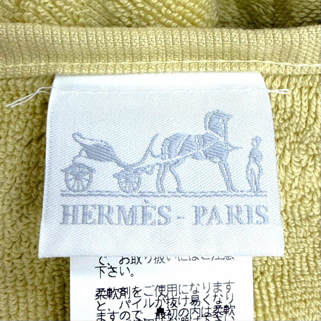 未使用品△HERMES エルメス 101622M SERVIETTE INVITE SWING コットン JAUNE SOUFRE バスタオル フェイスタオル ハンドタオル 3枚セット
