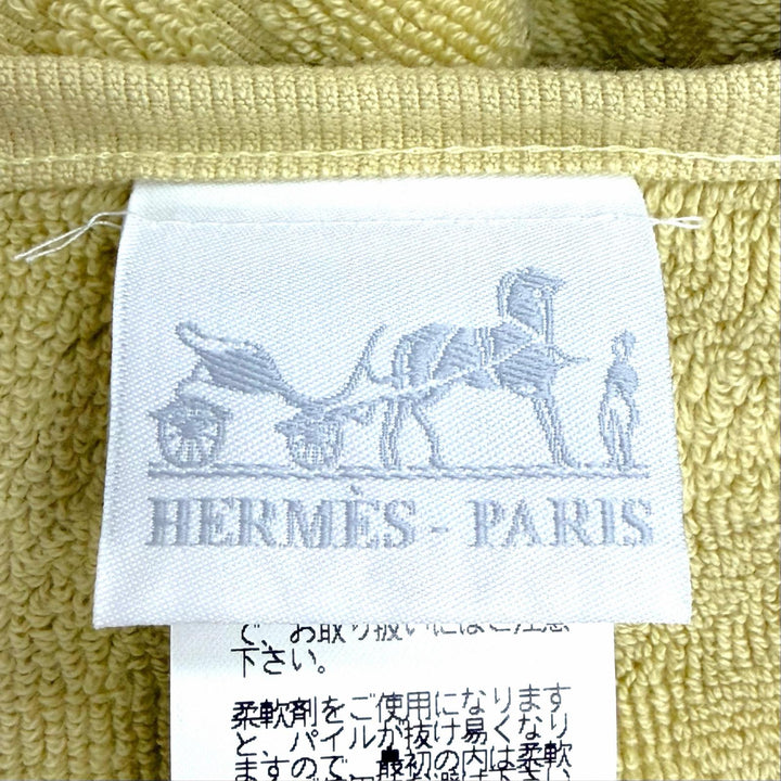 未使用品△HERMES エルメス 101622M SERVIETTE INVITE SWING コットン JAUNE SOUFRE バスタオル フェイスタオル ハンドタオル 3枚セット