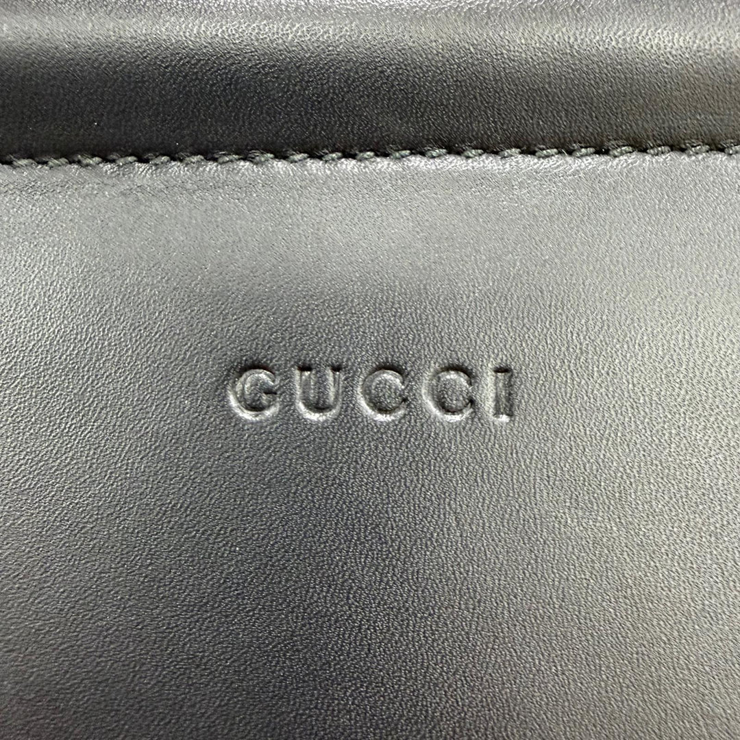 極美品☆GUCCI グッチ 45376 ニムフェア ミディアム バンブー エコパール 2way レザー ショルダーバッグ ハンドバッグ ブラック 保存袋付