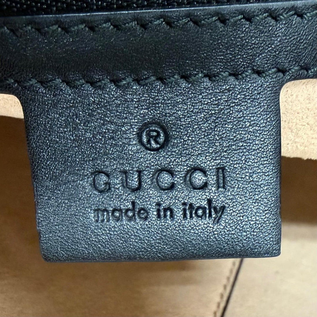 極美品☆GUCCI グッチ 45376 ニムフェア ミディアム バンブー エコパール 2way レザー ショルダーバッグ ハンドバッグ ブラック 保存袋付