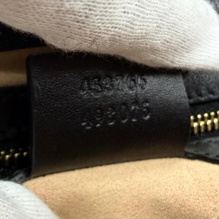 極美品☆GUCCI グッチ 45376 ニムフェア ミディアム バンブー エコパール 2way レザー ショルダーバッグ ハンドバッグ ブラック 保存袋付