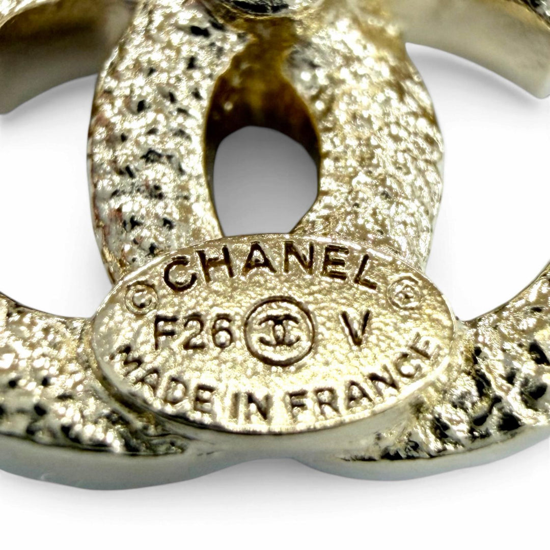 極美品☆CHANEL シャネル F26V ココマーク ラインストーン アクセサリー ピアス ゴールド フランス製 レディース 箱・保存袋付き