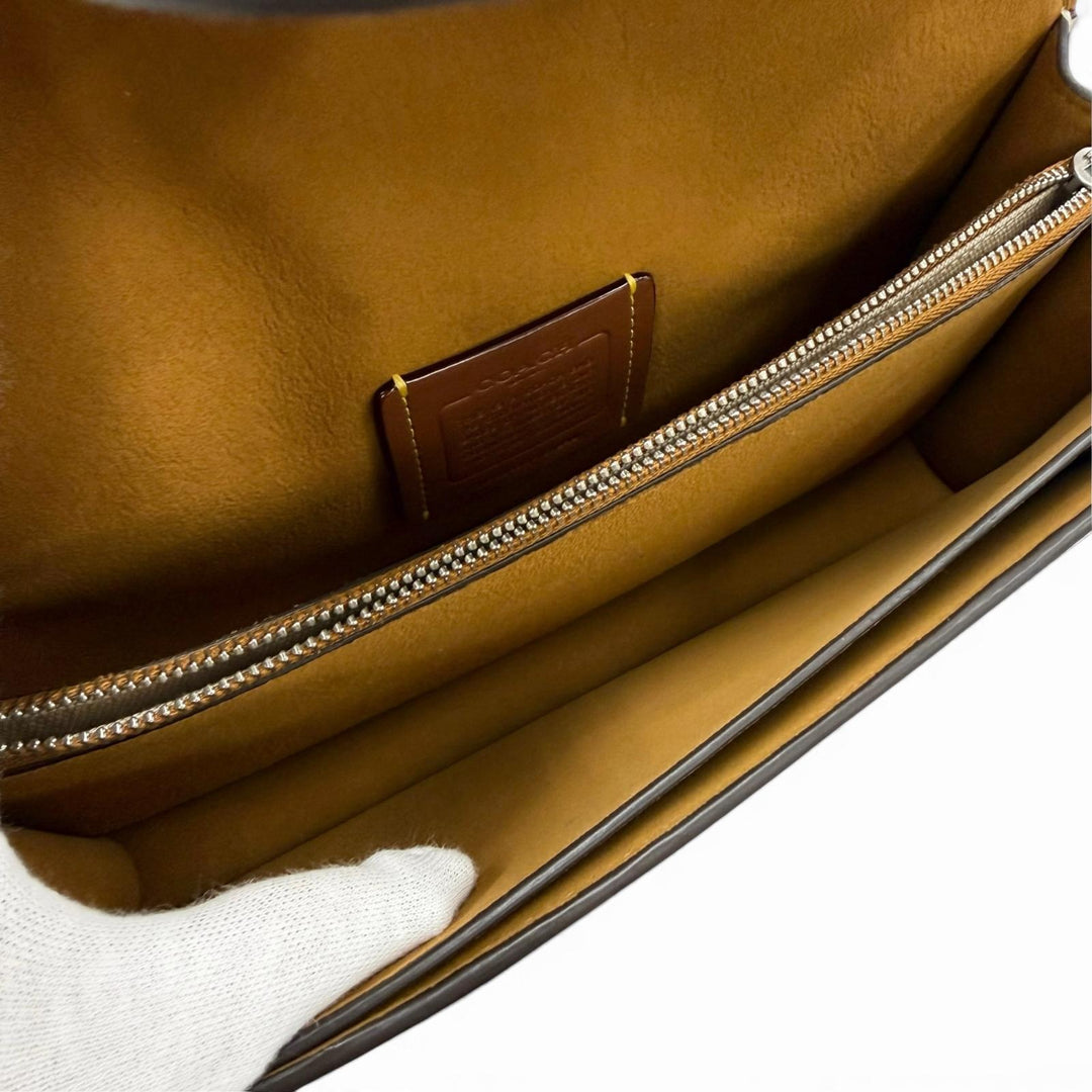極美品☆COACH コーチ CY940 タビー 26 クリスタルビジュー装飾 レザー 2WAY ハンドバッグ ショルダーバッグ アイボリー レディース