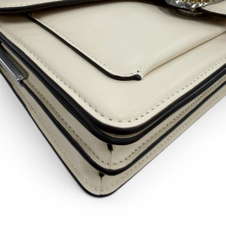 極美品☆COACH コーチ CY940 タビー 26 クリスタルビジュー装飾 レザー 2WAY ハンドバッグ ショルダーバッグ アイボリー レディース