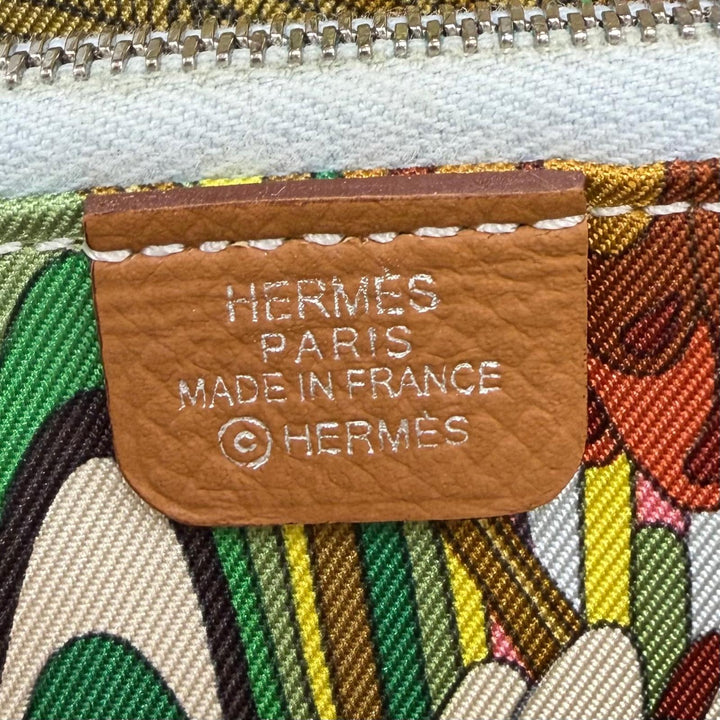 極美品☆HERMES エルメス アザップ コンパクト シルクイン ヴォーエプソン ゴールド シルバー金具 コインケース U刻印 フランス製 箱付き