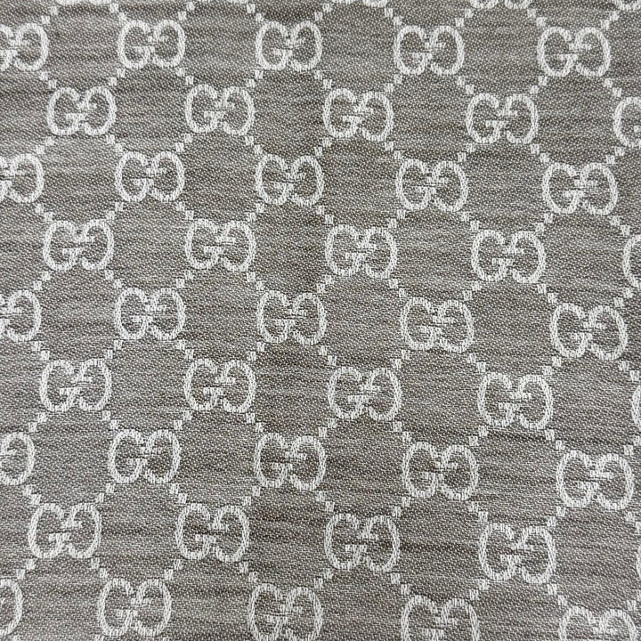 未使用品△GUCCI グッチ 281942 ウール シルク GG柄 フリンジ 大判 ショール ストール ブラウン系 140×140cm イタリア製 正規品 箱付き