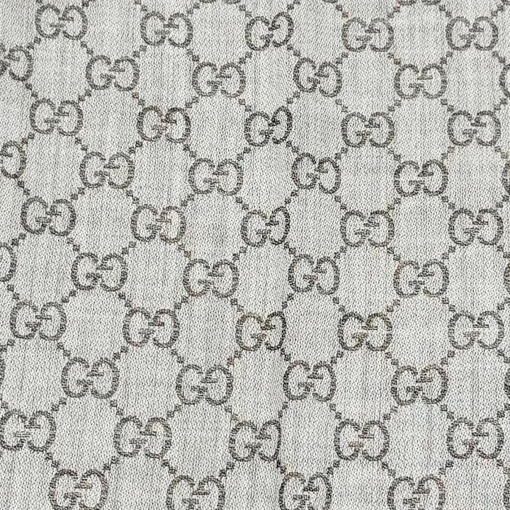 未使用品△GUCCI グッチ 281942 ウール シルク GG柄 フリンジ 大判 ショール ストール ブラウン系 140×140cm イタリア製 正規品 箱付き