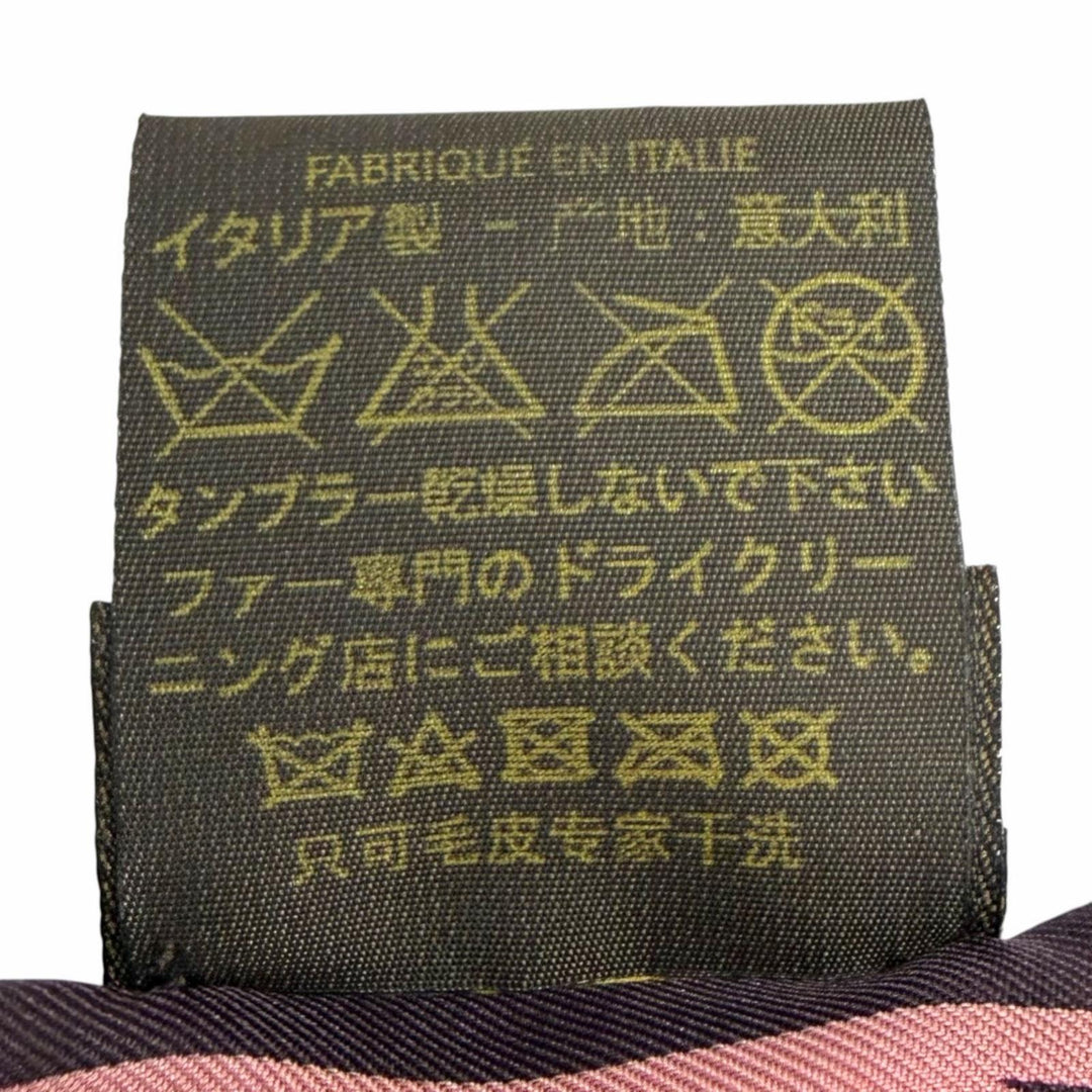 美品△LOUIS VUITTON ルイヴィトン M75042 バンドー・フリュールティペット マフラー フォックスファー シルク ロゴ レオパード ショール