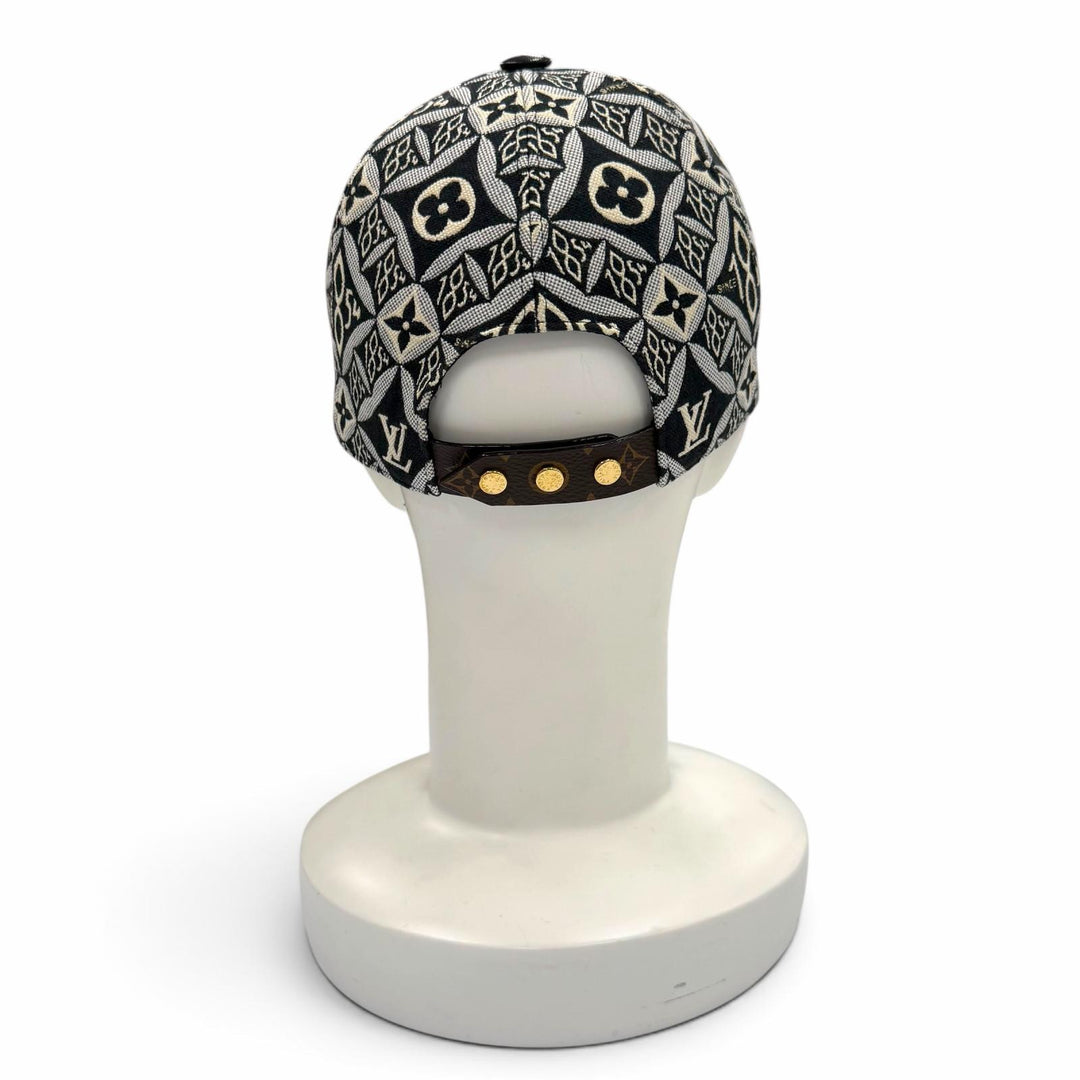 美品▼LOUIS VUITTON ルイヴィトン MP2900 モノグラム フラワー 1854 ラムレザー使い 帽子 キャップ ブラック系 M 伊製 正規品 メンズ