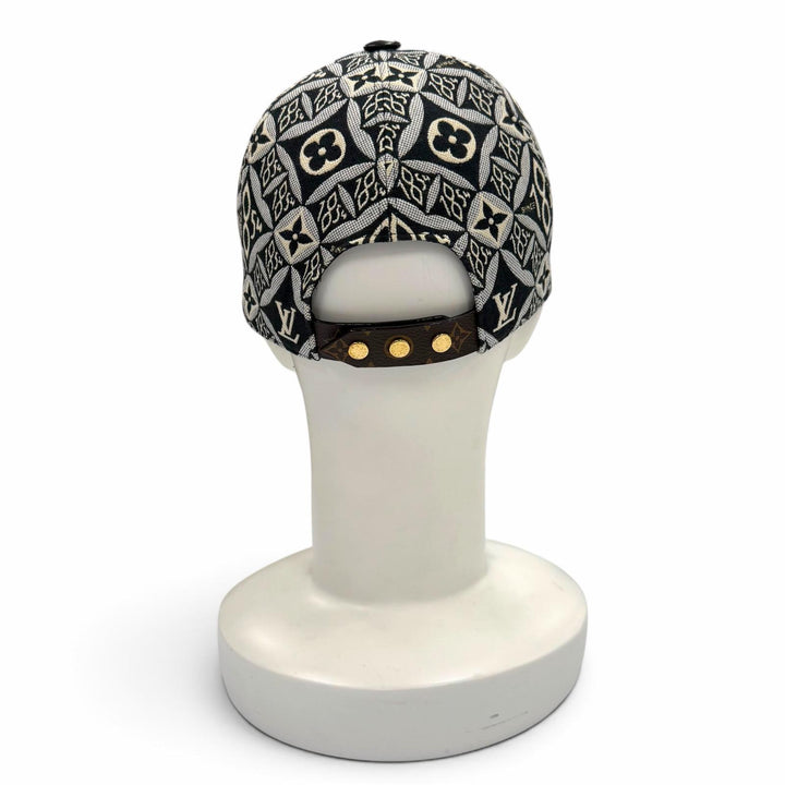 美品▼LOUIS VUITTON ルイヴィトン MP2900 モノグラム フラワー 1854 ラムレザー使い 帽子 キャップ ブラック系 M 伊製 正規品 メンズ