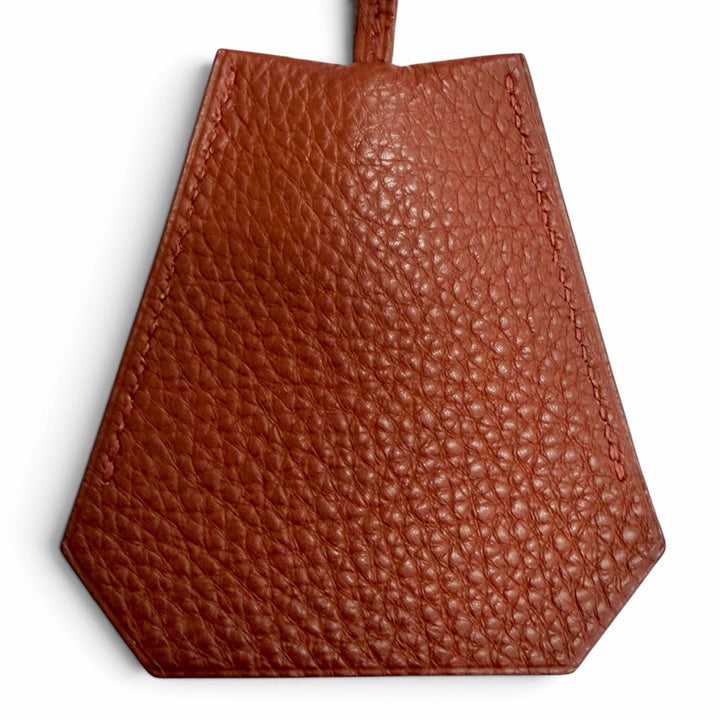極美品△HERMES エルメス ヴィンテージ トゴ ブリック シルバー金具 マルジェラ期 クロシェット ネックレス ブラウン □D刻印 フランス製