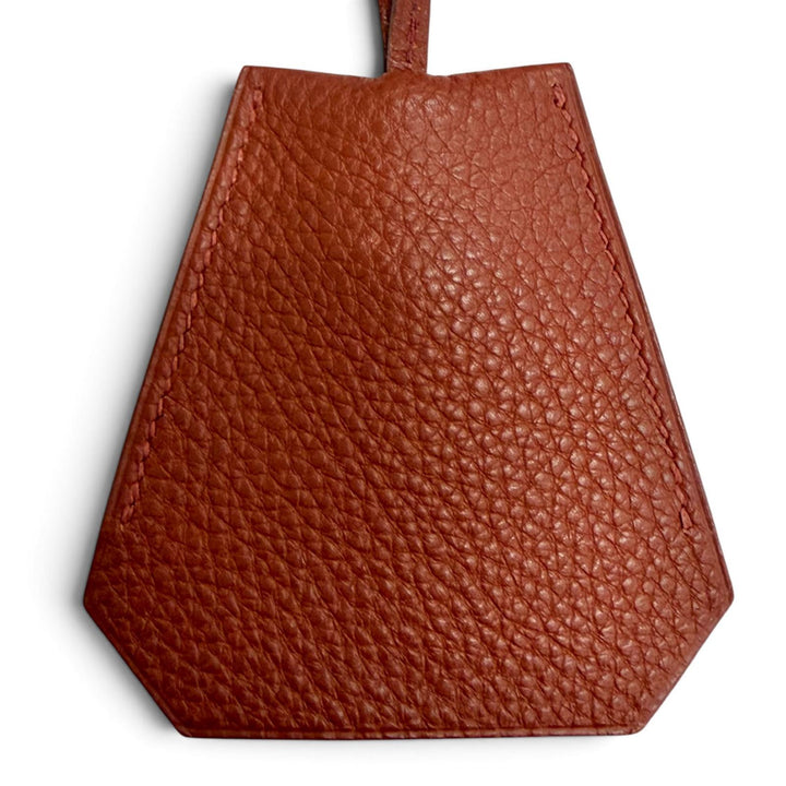 極美品△HERMES エルメス ヴィンテージ トゴ ブリック シルバー金具 マルジェラ期 クロシェット ネックレス ブラウン □D刻印 フランス製