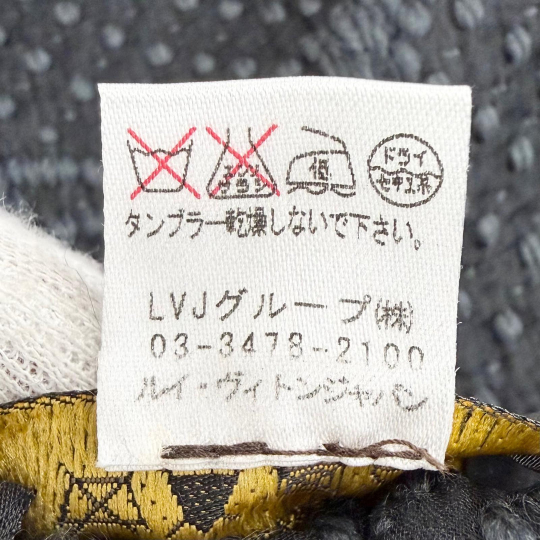 美品△LOUIS VUITTON ルイヴィトン 413287 エシャルプ ロゴマニア ウール シルク モノグラム マフラー ダークグレー系 イタリア製 正規品