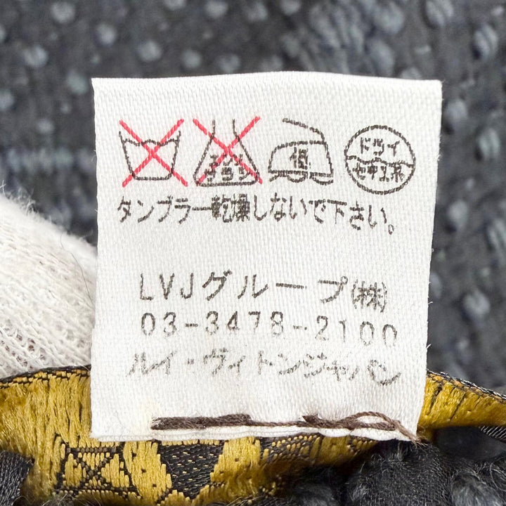 美品△LOUIS VUITTON ルイヴィトン 413287 エシャルプ ロゴマニア ウール シルク モノグラム マフラー ダークグレー系 イタリア製 正規品