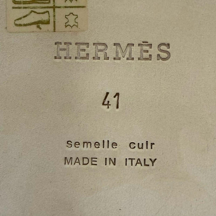 極美品▼HERMES エルメス イズミール スウェードレザー スライドサンダル 靴 ネイビー 41 イタリア製 メンズ 箱・保存袋付き