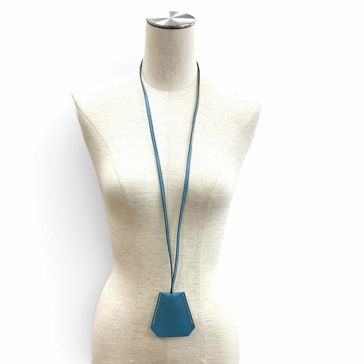 美品★HERMES エルメス ヴィンテージ クロシェット ブルージーン ヴォースイフト ネックレス ペンダント □C刻印 フランス製 レディース