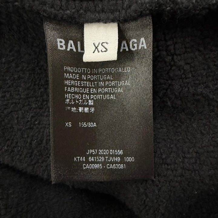 美品▼BALENCIAGA バレンシアガ 641529 SACRE COEUR コットン100% ダメージ加工 フーデッド プルオーバー パーカー ブラック XS 正規品