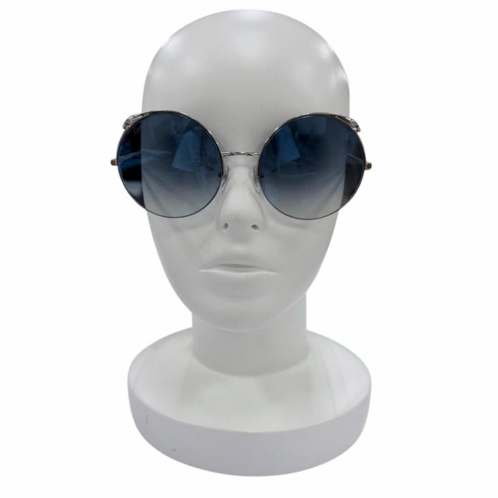 未使用品☆Cartier カルティエ CT0149S パンテール ラウンド ハーフリム サングラス シルバー ブルー グラデーション 60□20 デモレンズ