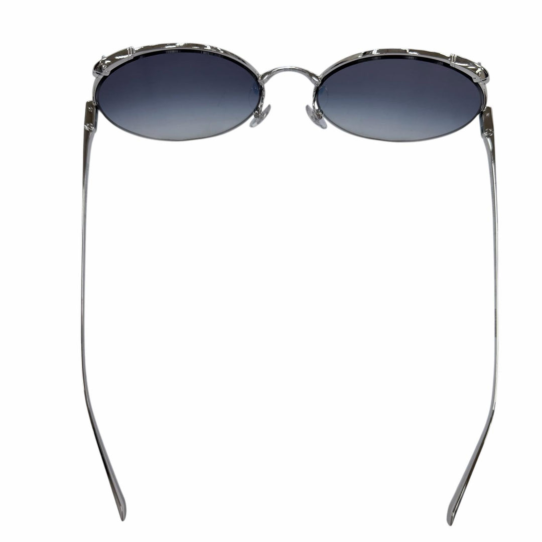 未使用品☆Cartier カルティエ CT0149S パンテール ラウンド ハーフリム サングラス シルバー ブルー グラデーション 60□20 デモレンズ
