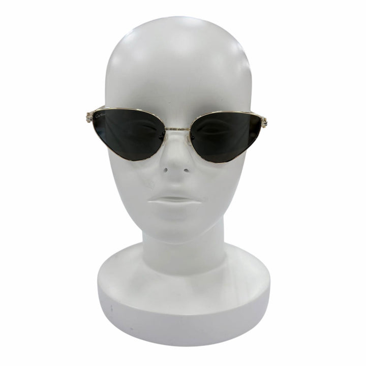 未使用品☆Cartier カルティエ CT0155S パンテール 2Cデコール キャッツアイ サングラス ゴールド ブラック 57□19 デモレンズ 箱付き