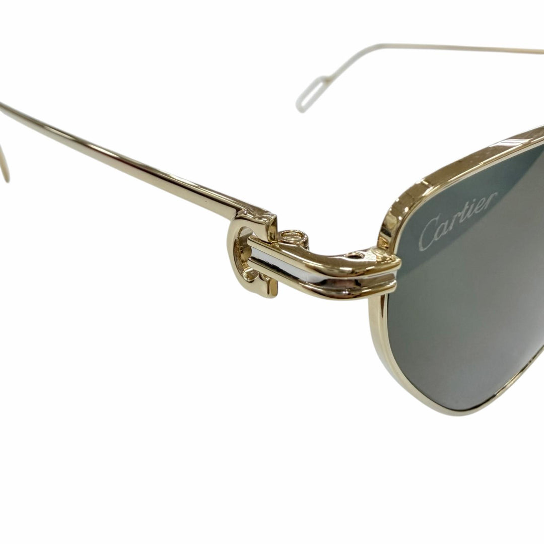 未使用品☆Cartier カルティエ CT0155S パンテール 2Cデコール キャッツアイ サングラス ゴールド ブラック 57□19 デモレンズ 箱付き