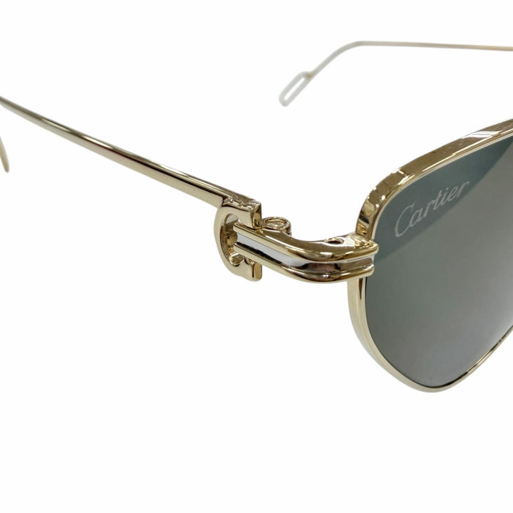 未使用品☆Cartier カルティエ CT0155S パンテール 2Cデコール キャッツアイ サングラス ゴールド ブラック 57□19 デモレンズ 箱付き