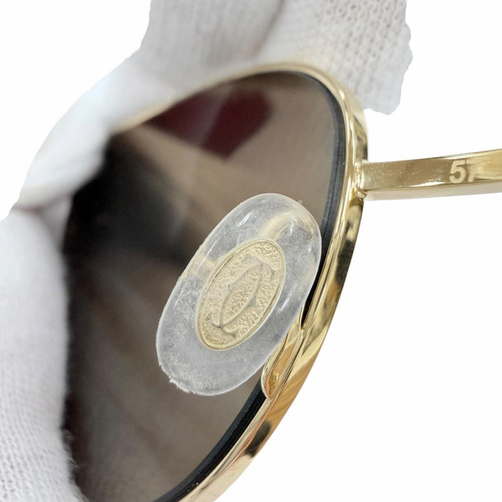 未使用品☆Cartier カルティエ CT0155S パンテール 2Cデコール キャッツアイ サングラス ゴールド ブラック 57□19 デモレンズ 箱付き