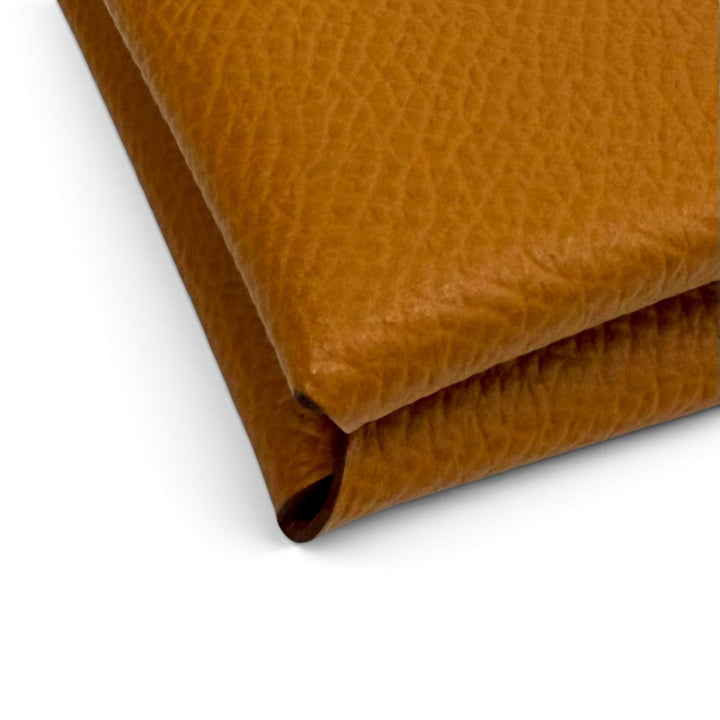 未使用品★HERMES エルメス カルヴィ ゴールド ヴォーエプソン シルバー金具 カードケース 名刺入れ W刻印 フランス製 レディース 箱付き