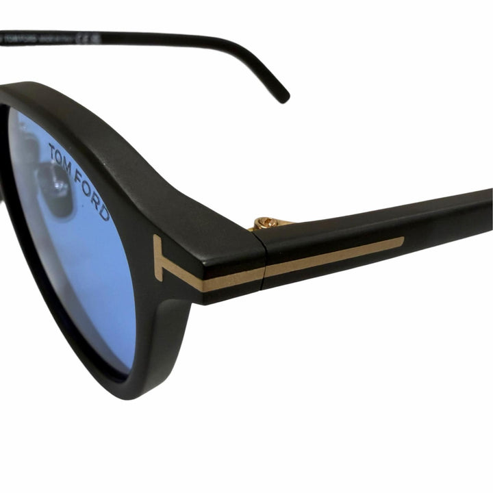 極美品□TOM FORD トムフォード TF977-D アセテート 日本企画限定モデル サングラス マットブラック ピンクゴールド 48□22-145 伊製