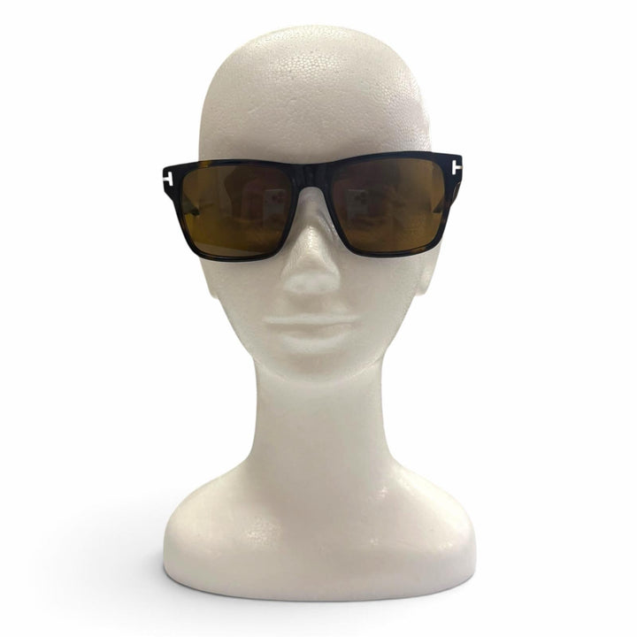 極美品▼TOM FORD トムフォード TF1205 マーブル柄 アイウェア サングラス クリアブラウン ゴールド 55□17 145 デモレンズ イタリア製