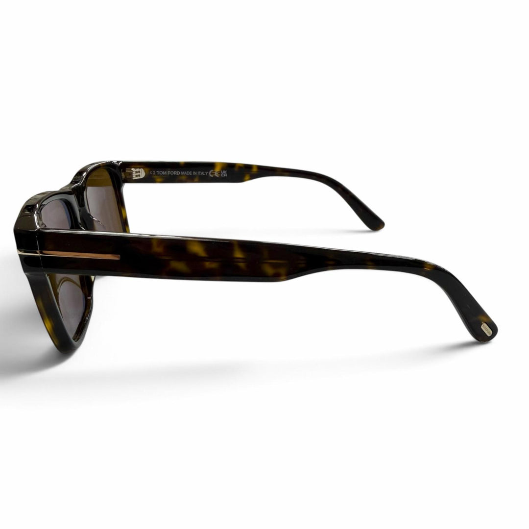 極美品▼TOM FORD トムフォード TF1205 マーブル柄 アイウェア サングラス クリアブラウン ゴールド 55□17 145 デモレンズ イタリア製