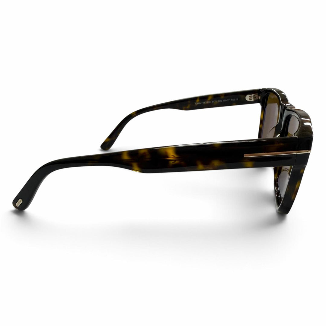 極美品▼TOM FORD トムフォード TF1205 マーブル柄 アイウェア サングラス クリアブラウン ゴールド 55□17 145 デモレンズ イタリア製