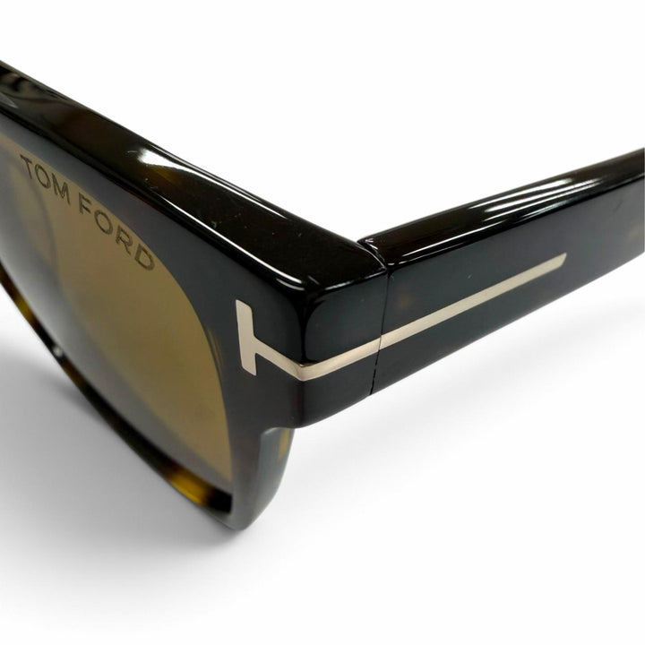 極美品▼TOM FORD トムフォード TF1205 マーブル柄 アイウェア サングラス クリアブラウン ゴールド 55□17 145 デモレンズ イタリア製