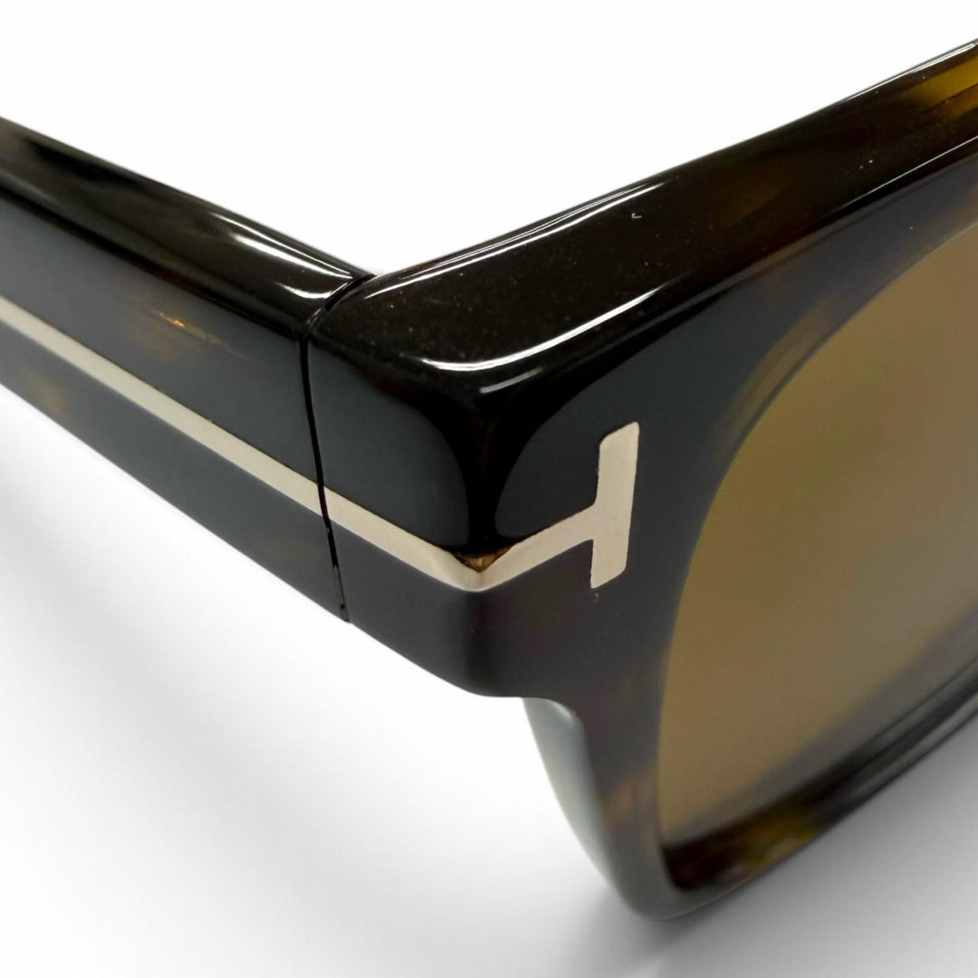 極美品▼TOM FORD トムフォード TF1205 マーブル柄 アイウェア サングラス クリアブラウン ゴールド 55□17 145 デモレンズ イタリア製