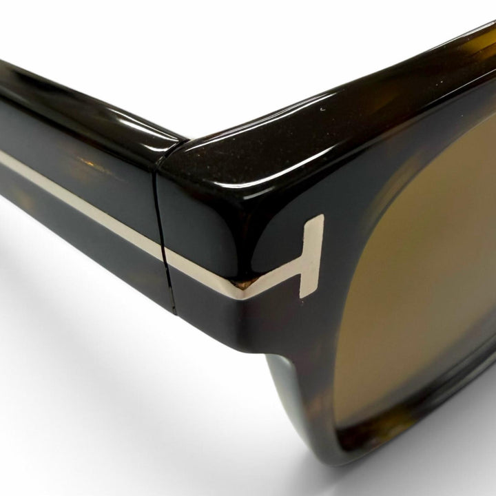 極美品▼TOM FORD トムフォード TF1205 マーブル柄 アイウェア サングラス クリアブラウン ゴールド 55□17 145 デモレンズ イタリア製