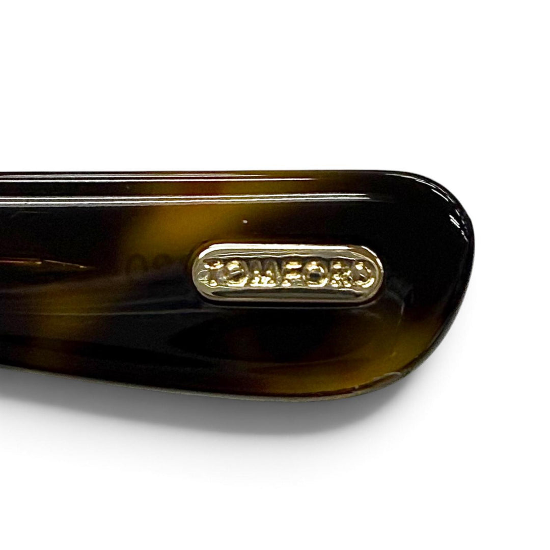極美品▼TOM FORD トムフォード TF1205 マーブル柄 アイウェア サングラス クリアブラウン ゴールド 55□17 145 デモレンズ イタリア製