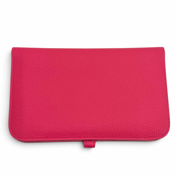 未使用品★HERMES エルメス ドゴンGM フランボワーズ トゴ シルバー金具 セリエ金具 長財布 ロングウォレット U刻印 仏製 レディース