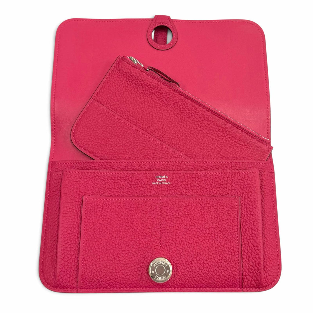 未使用品★HERMES エルメス ドゴンGM フランボワーズ トゴ シルバー金具 セリエ金具 長財布 ロングウォレット U刻印 仏製 レディース